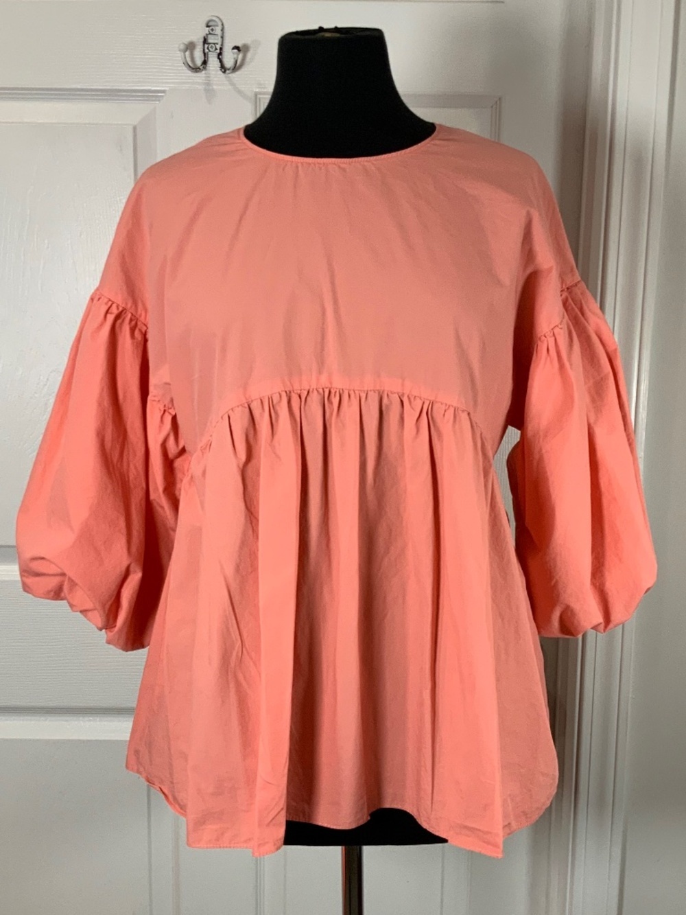 Pomander Place by Tuckernuck Peach Cotton Babydoll Puff Sleeve Top Size XS - Picture 11 of 11